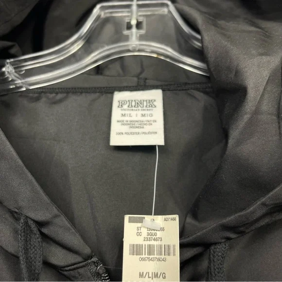 Pink Victoria's Secret Anorak Raincoat Pullover Windbreaker Rain Jacket Hoodie L - Picture 6 of 10